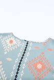 Geometric Aztec Print Long Sleeve Blouse
