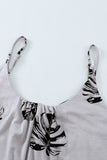 Palm Leaves Print Spaghetti Strap Wide Leg jumpsuit