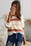 V-neck Knitted Lantern Sleeve Pullover Sweater