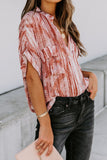 Printed Pocket Short Sleeve Blouse