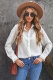 Stand Collar Ruffles Textured Shirt