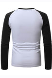 Men's Letter Car Print Color Block Long Sleeve Top