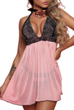 Lace Cups Tulle Babydoll Set