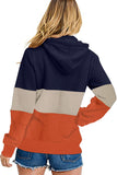Color Block Zipped Neck Hoodie