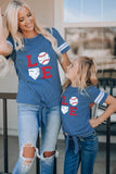 Family Matching LOVE Baseball Graphic Print Mama's T Shirt