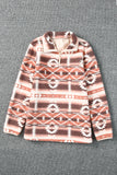 Aztec Zipped Sherpa Pullover Sweatshirt