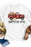 Happy Fall Pumpkin Truck Graphic Long Sleeve Shirt