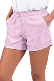 Cuffed Leg Opening Paper-bag Waist Casual Shorts