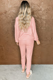 Thermal Waffle Knit Long Sleeve Loungewear Set