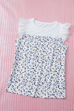 Flutter Shoulder Striped Print Tank Top