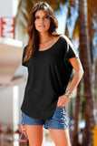 Macrame Low-cut Back Dolman Sleeve Shirt