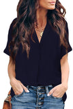 Short Sleeve Button Solid Shirt