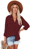 Turn-down Collar Pocketed Button Shirt