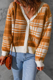 Fluff Knitted Button Up Cardigan Sweater