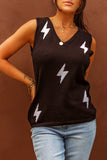Lightning Print Knit Vest