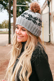 big snowflake wool hat winter