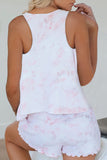 Tie Dye Sleeveless Shorts Lounge Set