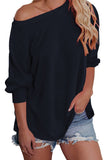 Plain Relaxed Fit Crew Neck Pullover Sweatshirt
