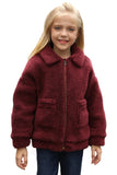 Lapel Zipper Pockets Girl's Sherpa Coat