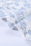 V-neck Short Sleeve Fashion Print Fantasy Fluttering Blouse