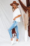 Sewn Cuffs Short Sleeves Thermal Knit Top