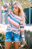 color Striped Long Sleeve Top