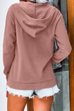 Half Zip Long Sleeve Hoodie with Pocket