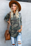 Camo Print Long Sleeve Top