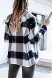 Plaid Print Buttoned Shirt Coat with Pocket