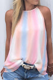 Rainbow Tie Dye Halter Loose Tank Top