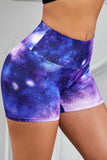 Galaxy Print Booty Yoga Shorts
