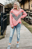 Plus Size Taupe Chevron Hooded Top
