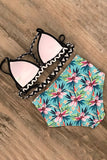 Floral Print High Waisted Bikini