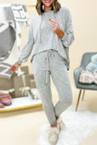 Hooded Drawstring High Waist Two Piece Loungewear