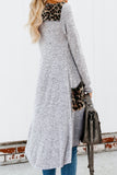 Solid Patchwork Long Striped Cardigan with Pockets