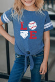 Family Matching LOVE Baseball Graphic Print Mama's T Shirt