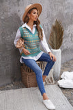 Tribal Print V Neck Knitted Sweater Vest