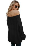 Wine Off The Shoulder Winter Sweater