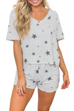 Star Print Short Sleeve Loungewear Set