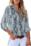 Wild Snake Print Shirt with Pockets
