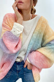 Multicolor Ombre Tie-dye Drop Shoulder Cardigan