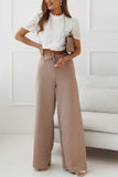 Wide Leg High Waist Casual Pants