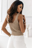 Slim-fit V Neck Ribbed Knit Tank Top