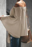 Off The Shoulder Bell Sleeve Tie Blouse