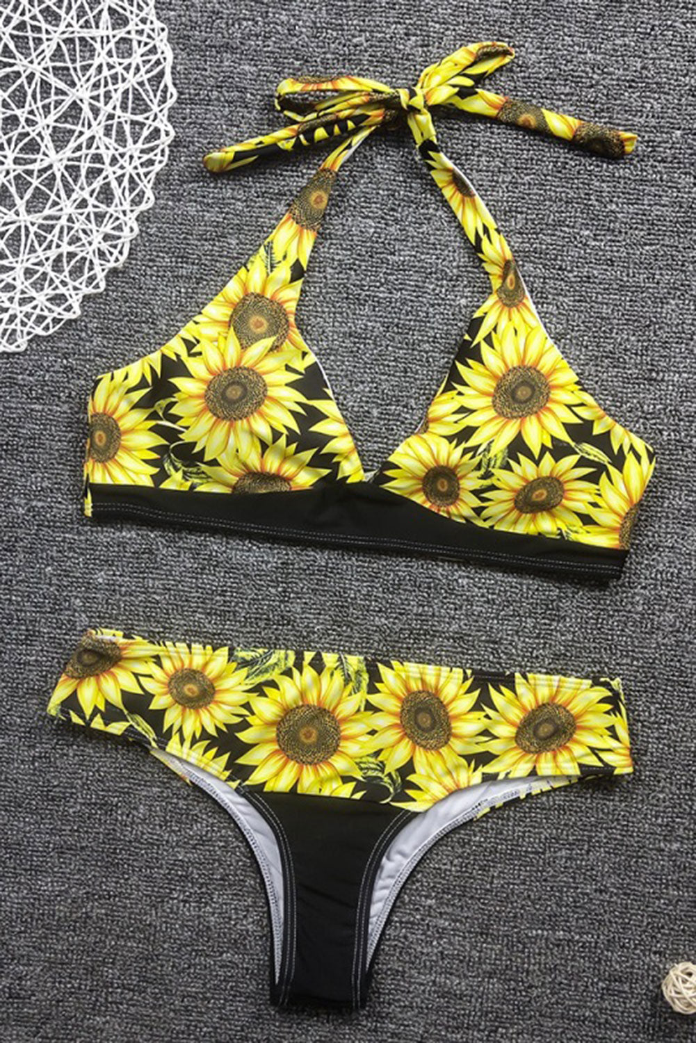 Halter Neck Sunflower Bikini