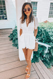 Lace Deep V Neck Romper with Pocket