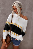 Colorblock Drop Shoulder Knitted Pullover Sweater