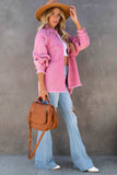 Frayed Hemline Denim Shacket