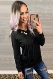 Asymmetric Buttoned Detail Hoodie