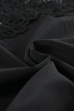 Lace Splicing Tie Knot Bell Sleeve Blouse